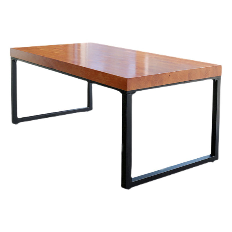 Natural and Black Dining Site Table Industrial Wood and Metal Dining Table Without Chairs Clearhalo 'Dining Tables & Seating' 'Dining Tables' 'dining_table' 'furn' 'furn_dining_table' 'Furniture' 'furniture_dining_table' 'Kitchen & Dining Furniture' 5062993
