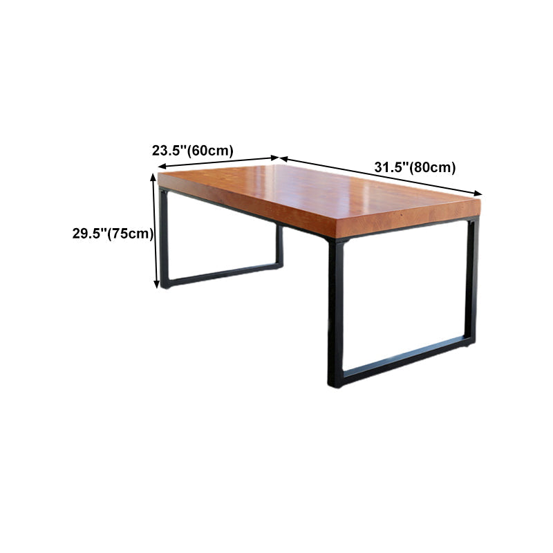 Natural and Black Dining Site Table Industrial Wood and Metal Dining Table Clearhalo 'Dining Tables & Seating' 'Dining Tables' 'dining_table' 'furn' 'furn_dining_table' 'Furniture' 'furniture_dining_table' 'Kitchen & Dining Furniture' 5063001