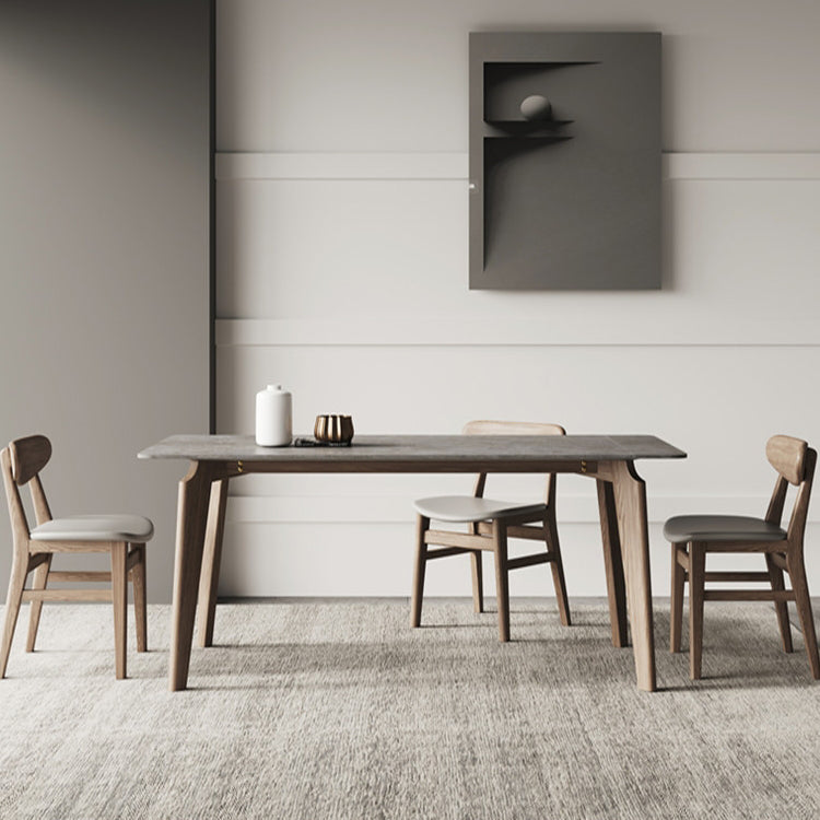 Modern Rectangle Counter Dining Table Brown Wood Finish Legs Dining Table Clearhalo 'Dining Tables & Seating' 'Dining Tables' 'dining_table' 'furn' 'furn_dining_table' 'Furniture' 'furniture_dining_table' 'Kitchen & Dining Furniture' 5063008