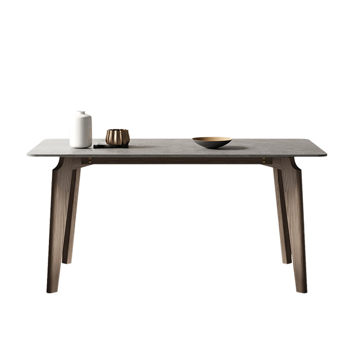 Modern Rectangle Counter Dining Table Brown Wood Finish Legs Dining Table Without Chairs Clearhalo 'Dining Tables & Seating' 'Dining Tables' 'dining_table' 'furn' 'furn_dining_table' 'Furniture' 'furniture_dining_table' 'Kitchen & Dining Furniture' 5063012