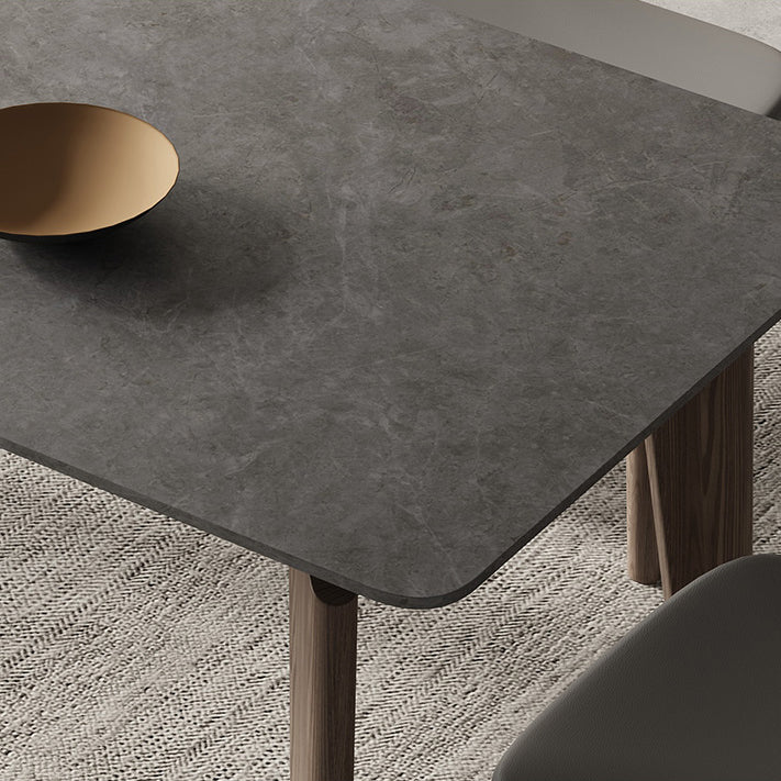 Modern Rectangle Counter Dining Table Brown Wood Finish Legs Dining Table Clearhalo 'Dining Tables & Seating' 'Dining Tables' 'dining_table' 'furn' 'furn_dining_table' 'Furniture' 'furniture_dining_table' 'Kitchen & Dining Furniture' 5063013