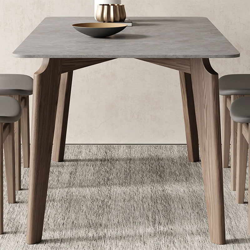 Modern Rectangle Counter Dining Table Brown Wood Finish Legs Dining Table Clearhalo 'Dining Tables & Seating' 'Dining Tables' 'dining_table' 'furn' 'furn_dining_table' 'Furniture' 'furniture_dining_table' 'Kitchen & Dining Furniture' 5063014