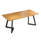Metal Industrial Rectangle Table Pine Solid Wood Top Table with Sled Base 78.7"L x 31.5"W x 29.5"H Without Chairs Clearhalo 'Dining Tables & Seating' 'Dining Tables' 'dining_table' 'furn' 'furn_dining_table' 'Furniture' 'furniture_dining_table' 'Kitchen & Dining Furniture' 5063026