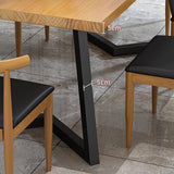 Metal Industrial Rectangle Table Pine Solid Wood Top Table with Sled Base Clearhalo 'Dining Tables & Seating' 'Dining Tables' 'dining_table' 'furn' 'furn_dining_table' 'Furniture' 'furniture_dining_table' 'Kitchen & Dining Furniture' 5063029