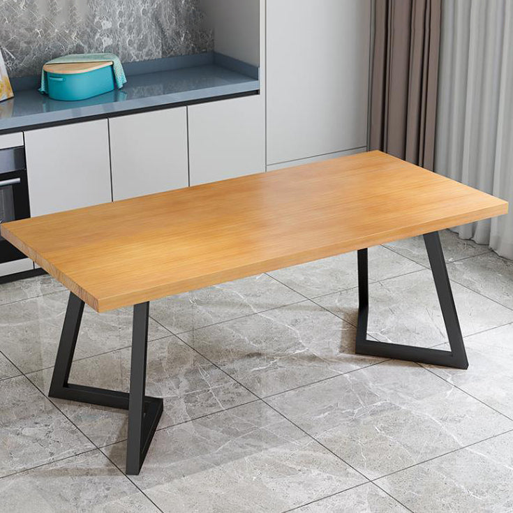 Metal Industrial Rectangle Table Pine Solid Wood Top Table with Sled Base Clearhalo 'Dining Tables & Seating' 'Dining Tables' 'dining_table' 'furn' 'furn_dining_table' 'Furniture' 'furniture_dining_table' 'Kitchen & Dining Furniture' 5063031