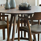 Round Pedestal Simplicity Dining Table Brown Tone Fixed Table with Pinewood Solid Wood Clearhalo 'Dining Tables & Seating' 'Dining Tables' 'dining_table' 'furn' 'furn_dining_table' 'Furniture' 'furniture_dining_table' 'Kitchen & Dining Furniture' 5063042