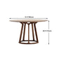Round Pedestal Simplicity Dining Table Brown Tone Fixed Table with Pinewood Solid Wood Clearhalo 'Dining Tables & Seating' 'Dining Tables' 'dining_table' 'furn' 'furn_dining_table' 'Furniture' 'furniture_dining_table' 'Kitchen & Dining Furniture' 5063045