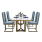 Luxury Sintered Stone Top Kitchen Table Rectangle Table with Gold Double Pedestal Clearhalo 'Dining Tables & Seating' 'Dining Tables' 'dining_table' 'furn' 'furn_dining_table' 'Furniture' 'furniture_dining_table' 'Kitchen & Dining Furniture' 5063058