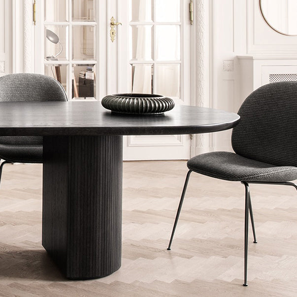 Modern Style Oval Table Solid Wood Double Pedestal Dining Room Furniture Clearhalo 'Dining Tables & Seating' 'Dining Tables' 'dining_table' 'furn' 'furn_dining_table' 'Furniture' 'furniture_dining_table' 'Kitchen & Dining Furniture' 5063071