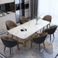 Rectangle Shape Glam Dining Table White Fixed Table with Sintered Stone 55.1"L x 31.5"W x 29.5"H Without Chairs Clearhalo 'Dining Tables & Seating' 'Dining Tables' 'dining_table' 'furn' 'furn_dining_table' 'Furniture' 'furniture_dining_table' 'Kitchen & Dining Furniture' 5063079