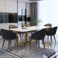 Rectangle Shape Glam Dining Table White Fixed Table with Sintered Stone 63"L x 35.4"W x 29.5"H Without Chairs Clearhalo 'Dining Tables & Seating' 'Dining Tables' 'dining_table' 'furn' 'furn_dining_table' 'Furniture' 'furniture_dining_table' 'Kitchen & Dining Furniture' 5063080