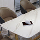 Rectangle Shape Glam Dining Table White Fixed Table with Sintered Stone Clearhalo 'Dining Tables & Seating' 'Dining Tables' 'dining_table' 'furn' 'furn_dining_table' 'Furniture' 'furniture_dining_table' 'Kitchen & Dining Furniture' 5063084