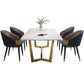 Rectangle Shape Glam Dining Table White Fixed Table with Sintered Stone Clearhalo 'Dining Tables & Seating' 'Dining Tables' 'dining_table' 'furn' 'furn_dining_table' 'Furniture' 'furniture_dining_table' 'Kitchen & Dining Furniture' 5063086