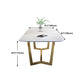 Rectangle Shape Glam Dining Table White Fixed Table with Sintered Stone Clearhalo 'Dining Tables & Seating' 'Dining Tables' 'dining_table' 'furn' 'furn_dining_table' 'Furniture' 'furniture_dining_table' 'Kitchen & Dining Furniture' 5063091