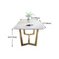 Rectangle Shape Glam Dining Table White Fixed Table with Sintered Stone Clearhalo 'Dining Tables & Seating' 'Dining Tables' 'dining_table' 'furn' 'furn_dining_table' 'Furniture' 'furniture_dining_table' 'Kitchen & Dining Furniture' 5063092