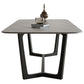Rectangle Trestle Base Industrial Table White Fixed Table with Sintered Stone Clearhalo 'Dining Tables & Seating' 'Dining Tables' 'dining_table' 'furn' 'furn_dining_table' 'Furniture' 'furniture_dining_table' 'Kitchen & Dining Furniture' 5063097