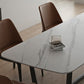 Rectangle Trestle Base Industrial Table White Fixed Table with Sintered Stone Clearhalo 'Dining Tables & Seating' 'Dining Tables' 'dining_table' 'furn' 'furn_dining_table' 'Furniture' 'furniture_dining_table' 'Kitchen & Dining Furniture' 5063098