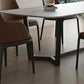 Rectangle Trestle Base Industrial Table White Fixed Table with Sintered Stone Clearhalo 'Dining Tables & Seating' 'Dining Tables' 'dining_table' 'furn' 'furn_dining_table' 'Furniture' 'furniture_dining_table' 'Kitchen & Dining Furniture' 5063099