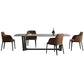 Rectangle Trestle Base Industrial Table White Fixed Table with Sintered Stone Clearhalo 'Dining Tables & Seating' 'Dining Tables' 'dining_table' 'furn' 'furn_dining_table' 'Furniture' 'furniture_dining_table' 'Kitchen & Dining Furniture' 5063101