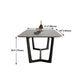 Rectangle Trestle Base Industrial Table White Fixed Table with Sintered Stone Clearhalo 'Dining Tables & Seating' 'Dining Tables' 'dining_table' 'furn' 'furn_dining_table' 'Furniture' 'furniture_dining_table' 'Kitchen & Dining Furniture' 5063106