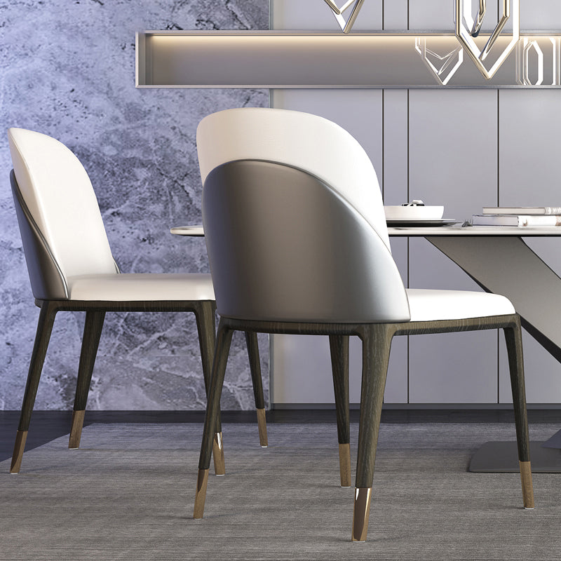 Armless Dining Chairs Modern Faux Leather Side Chairs for Home Clearhalo 'Dining Chairs' 'Dining Tables & Seating' 'dining_chair' 'furn' 'furn_dining_chair' 'Furniture' 'furniture_dining_chair' 'Kitchen & Dining Furniture' 5063109