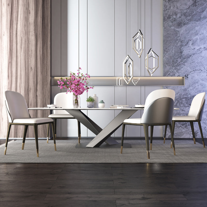 Armless Dining Chairs Modern Faux Leather Side Chairs for Home Clearhalo 'Dining Chairs' 'Dining Tables & Seating' 'dining_chair' 'furn' 'furn_dining_chair' 'Furniture' 'furniture_dining_chair' 'Kitchen & Dining Furniture' 5063112