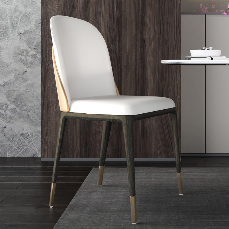 Armless Dining Chairs Modern Faux Leather Side Chairs for Home Clearhalo 'Dining Chairs' 'Dining Tables & Seating' 'dining_chair' 'furn' 'furn_dining_chair' 'Furniture' 'furniture_dining_chair' 'Kitchen & Dining Furniture' 5063113