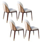 Armless Dining Chairs Modern Faux Leather Side Chairs for Home Walnut White 4 Piece Set Clearhalo 'Dining Chairs' 'Dining Tables & Seating' 'dining_chair' 'furn' 'furn_dining_chair' 'Furniture' 'furniture_dining_chair' 'Kitchen & Dining Furniture' 5063123