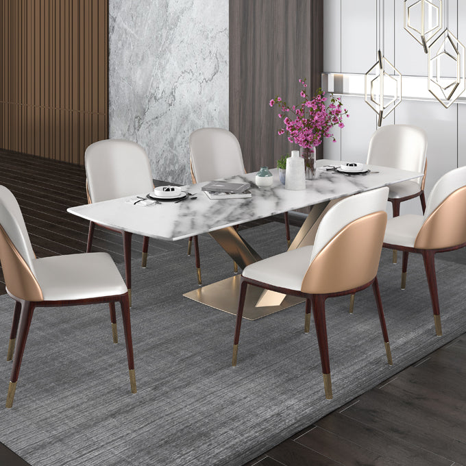 Armless Dining Chairs Modern Faux Leather Side Chairs for Home Clearhalo 'Dining Chairs' 'Dining Tables & Seating' 'dining_chair' 'furn' 'furn_dining_chair' 'Furniture' 'furniture_dining_chair' 'Kitchen & Dining Furniture' 5063124