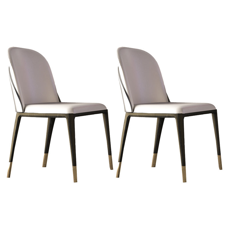 Armless Dining Chairs Modern Faux Leather Side Chairs for Home Black Gray 2 Piece Set Clearhalo 'Dining Chairs' 'Dining Tables & Seating' 'dining_chair' 'furn' 'furn_dining_chair' 'Furniture' 'furniture_dining_chair' 'Kitchen & Dining Furniture' 5063125
