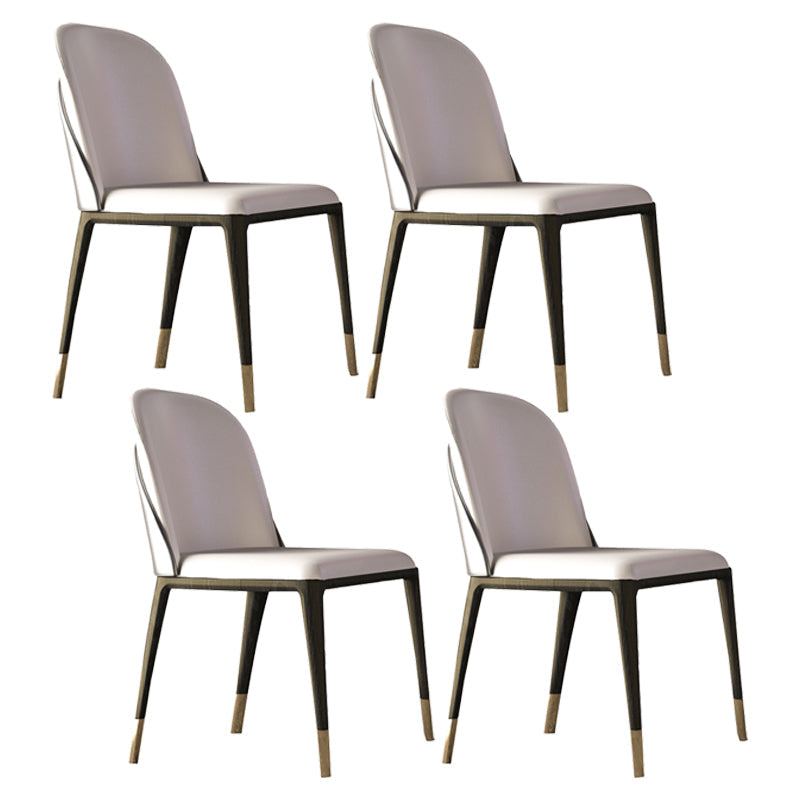Armless Dining Chairs Modern Faux Leather Side Chairs for Home Black Gray 4 Piece Set Clearhalo 'Dining Chairs' 'Dining Tables & Seating' 'dining_chair' 'furn' 'furn_dining_chair' 'Furniture' 'furniture_dining_chair' 'Kitchen & Dining Furniture' 5063126