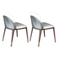 Armless Dining Chairs Modern Faux Leather Side Chairs for Home Walnut-Grey 2 Piece Set Clearhalo 'Dining Chairs' 'Dining Tables & Seating' 'dining_chair' 'furn' 'furn_dining_chair' 'Furniture' 'furniture_dining_chair' 'Kitchen & Dining Furniture' 5063127