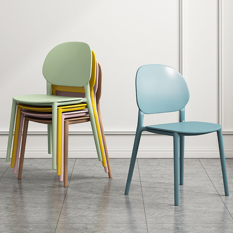 Plastic Scandinavian Armless Chair Kitchen Dining Room Open Back Chair Clearhalo 'Dining Chairs' 'Dining Tables & Seating' 'dining_chair' 'Furniture' 'furniture_dining_chair' 'Kitchen & Dining Furniture' 5063130
