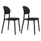 Plastic Scandinavian Armless Chair Kitchen Dining Room Open Back Chair Black Set of 2 Clearhalo 'Dining Chairs' 'Dining Tables & Seating' 'dining_chair' 'Furniture' 'furniture_dining_chair' 'Kitchen & Dining Furniture' 5063133