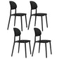 Plastic Scandinavian Armless Chair Kitchen Dining Room Open Back Chair Black Set of 4 Clearhalo 'Dining Chairs' 'Dining Tables & Seating' 'dining_chair' 'Furniture' 'furniture_dining_chair' 'Kitchen & Dining Furniture' 5063135