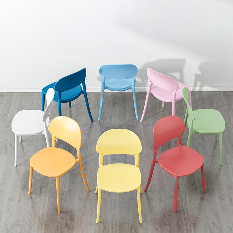 Plastic Scandinavian Armless Chair Kitchen Dining Room Open Back Chair Clearhalo 'Dining Chairs' 'Dining Tables & Seating' 'dining_chair' 'Furniture' 'furniture_dining_chair' 'Kitchen & Dining Furniture' 5063137