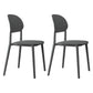 Plastic Scandinavian Armless Chair Kitchen Dining Room Open Back Chair Grey Set of 2 Clearhalo 'Dining Chairs' 'Dining Tables & Seating' 'dining_chair' 'Furniture' 'furniture_dining_chair' 'Kitchen & Dining Furniture' 5063139