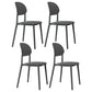 Plastic Scandinavian Armless Chair Kitchen Dining Room Open Back Chair Grey Set of 4 Clearhalo 'Dining Chairs' 'Dining Tables & Seating' 'dining_chair' 'Furniture' 'furniture_dining_chair' 'Kitchen & Dining Furniture' 5063140