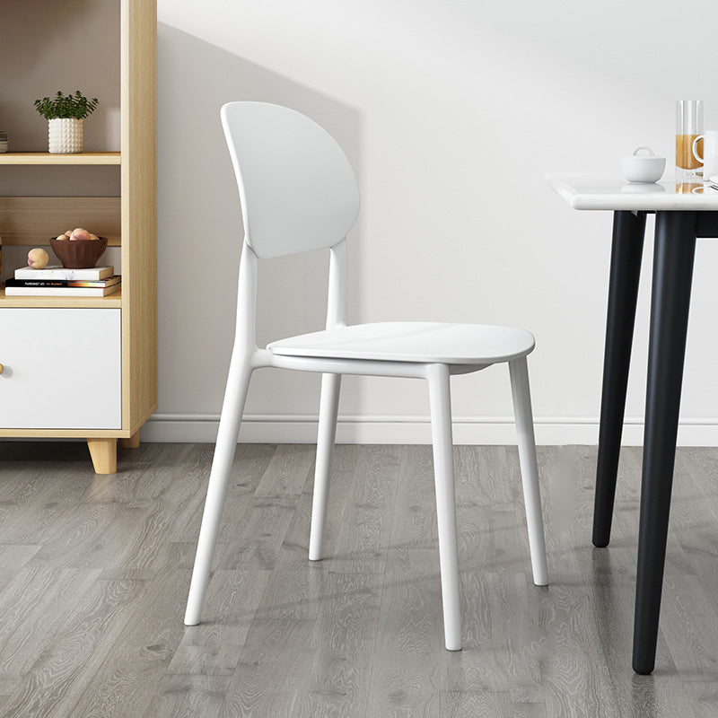 Plastic Scandinavian Armless Chair Kitchen Dining Room Open Back Chair White 1 Piece Clearhalo 'Dining Chairs' 'Dining Tables & Seating' 'dining_chair' 'Furniture' 'furniture_dining_chair' 'Kitchen & Dining Furniture' 5063143