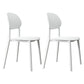 Plastic Scandinavian Armless Chair Kitchen Dining Room Open Back Chair White Set of 2 Clearhalo 'Dining Chairs' 'Dining Tables & Seating' 'dining_chair' 'Furniture' 'furniture_dining_chair' 'Kitchen & Dining Furniture' 5063144