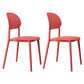 Plastic Scandinavian Armless Chair Kitchen Dining Room Open Back Chair Red Set of 2 Clearhalo 'Dining Chairs' 'Dining Tables & Seating' 'dining_chair' 'Furniture' 'furniture_dining_chair' 'Kitchen & Dining Furniture' 5063149
