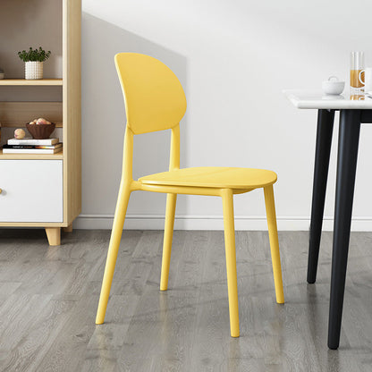 Plastic Scandinavian Armless Chair Kitchen Dining Room Open Back Chair Yellow 1 Piece Clearhalo 'Dining Chairs' 'Dining Tables & Seating' 'dining_chair' 'Furniture' 'furniture_dining_chair' 'Kitchen & Dining Furniture' 5063154