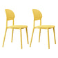 Plastic Scandinavian Armless Chair Kitchen Dining Room Open Back Chair Yellow Set of 2 Clearhalo 'Dining Chairs' 'Dining Tables & Seating' 'dining_chair' 'Furniture' 'furniture_dining_chair' 'Kitchen & Dining Furniture' 5063155