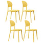 Plastic Scandinavian Armless Chair Kitchen Dining Room Open Back Chair Yellow Set of 4 Clearhalo 'Dining Chairs' 'Dining Tables & Seating' 'dining_chair' 'Furniture' 'furniture_dining_chair' 'Kitchen & Dining Furniture' 5063156