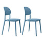 Plastic Scandinavian Armless Chair Kitchen Dining Room Open Back Chair Blue Set of 2 Clearhalo 'Dining Chairs' 'Dining Tables & Seating' 'dining_chair' 'Furniture' 'furniture_dining_chair' 'Kitchen & Dining Furniture' 5063158