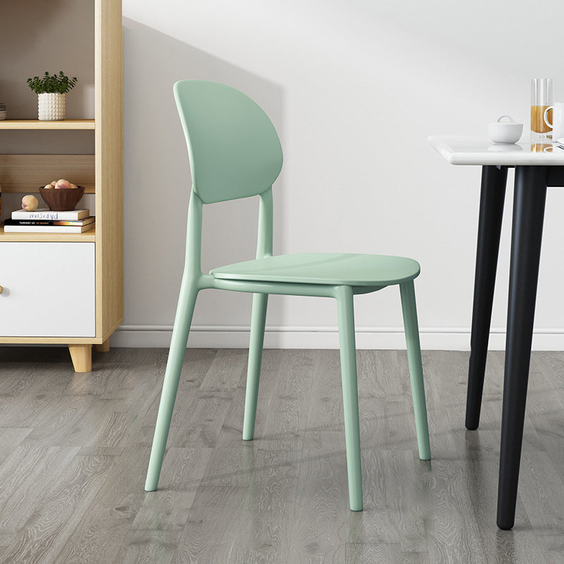 Plastic Scandinavian Armless Chair Kitchen Dining Room Open Back Chair Lake Blue 1 Piece Clearhalo 'Dining Chairs' 'Dining Tables & Seating' 'dining_chair' 'Furniture' 'furniture_dining_chair' 'Kitchen & Dining Furniture' 5063163