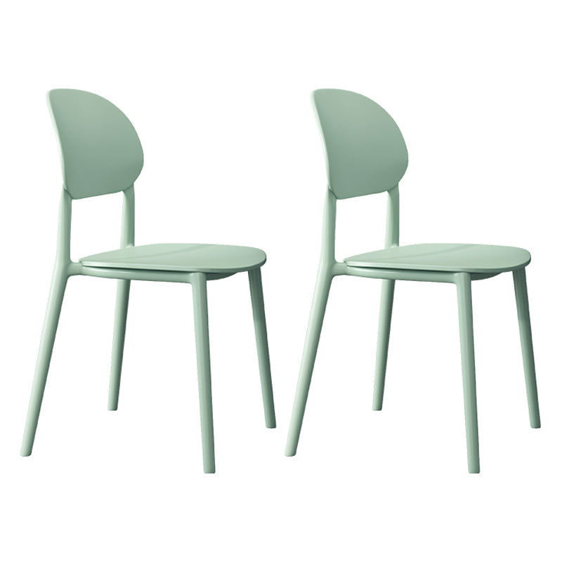 Plastic Scandinavian Armless Chair Kitchen Dining Room Open Back Chair Lake Blue Set of 2 Clearhalo 'Dining Chairs' 'Dining Tables & Seating' 'dining_chair' 'Furniture' 'furniture_dining_chair' 'Kitchen & Dining Furniture' 5063164