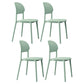 Plastic Scandinavian Armless Chair Kitchen Dining Room Open Back Chair Lake Blue Set of 4 Clearhalo 'Dining Chairs' 'Dining Tables & Seating' 'dining_chair' 'Furniture' 'furniture_dining_chair' 'Kitchen & Dining Furniture' 5063165