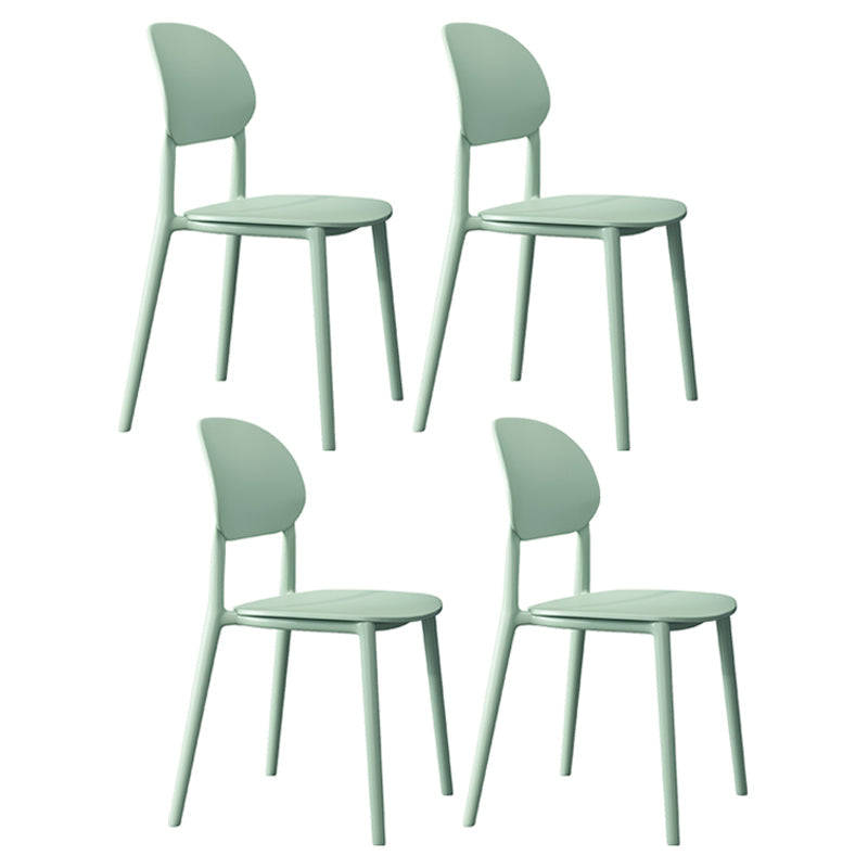 Plastic Scandinavian Armless Chair Kitchen Dining Room Open Back Chair Lake Blue Set of 4 Clearhalo 'Dining Chairs' 'Dining Tables & Seating' 'dining_chair' 'Furniture' 'furniture_dining_chair' 'Kitchen & Dining Furniture' 5063165