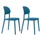 Plastic Scandinavian Armless Chair Kitchen Dining Room Open Back Chair Dark Blue Set of 2 Clearhalo 'Dining Chairs' 'Dining Tables & Seating' 'dining_chair' 'Furniture' 'furniture_dining_chair' 'Kitchen & Dining Furniture' 5063167